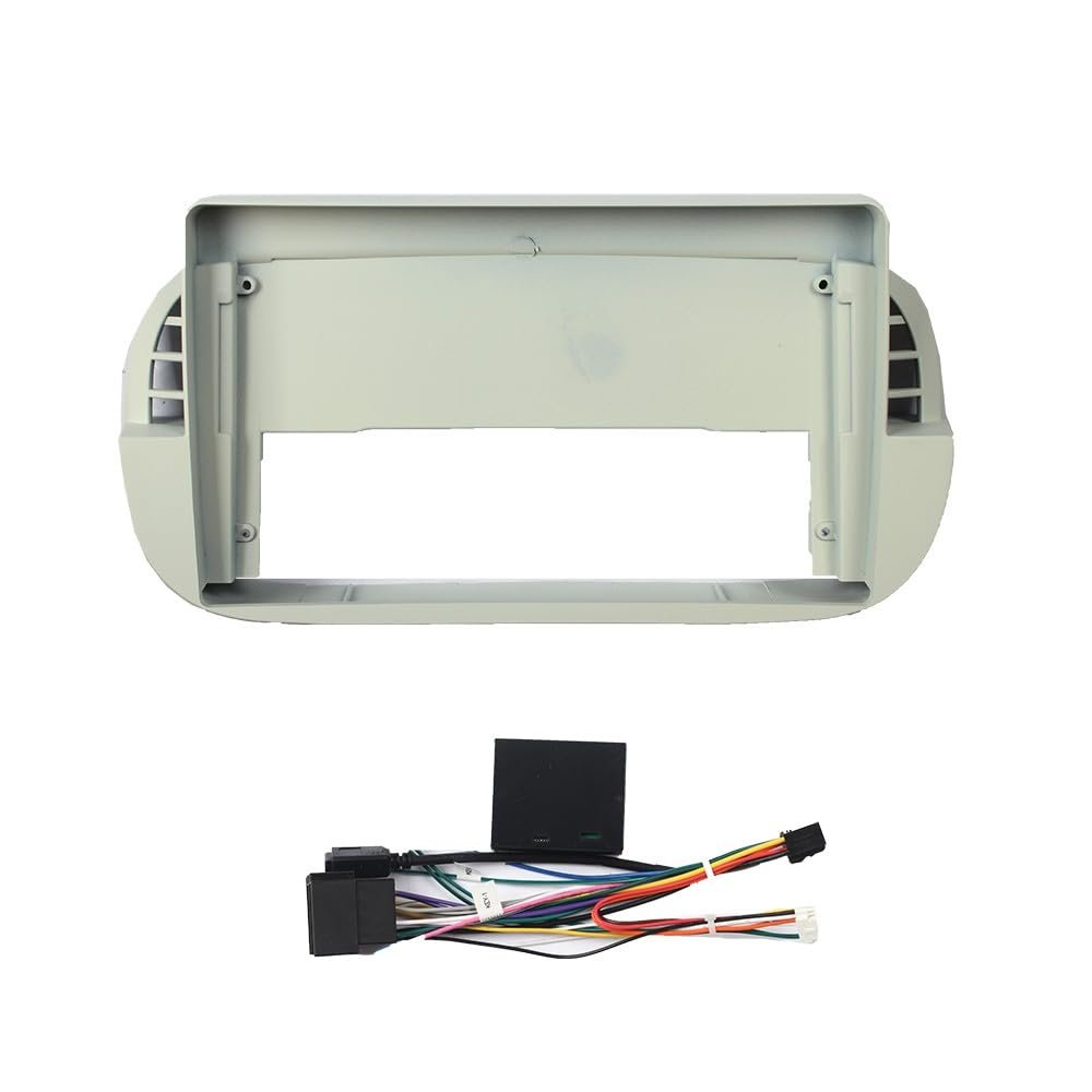 9" Car Radio Frame Bracket Stereo Mounting Frame with Wiring Harness Compatible with Fiat 500 2007 2008 2009 2010 2011 2012 2013 2014 2015