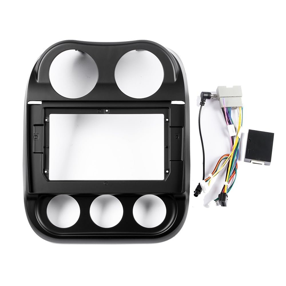 10.1" Car Radio Frame Bracket Stereo Mounting Frame with Wiring Harness Compatible with Jeep Compass Patriot 2010 2011 2012 2013 2014 2015 2016