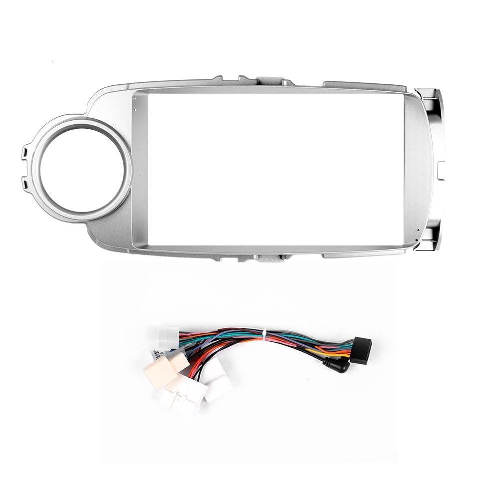9" Car Radio Frame Bracket Stereo Mounting Frame with Wiring Harness Compatible with Toyota Yaris 2012 2013 2014 2015 2016 2017