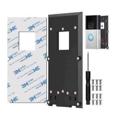 Adhesive Doorbell Bracket Compatible with Video Doorbell 1/2/3/3 Plus/4/ (2020 Release) Wireless No-Drill Ring Doorbell Mount, Strong 3M Mounting Plate Holder Accessories for Houses & Apartments