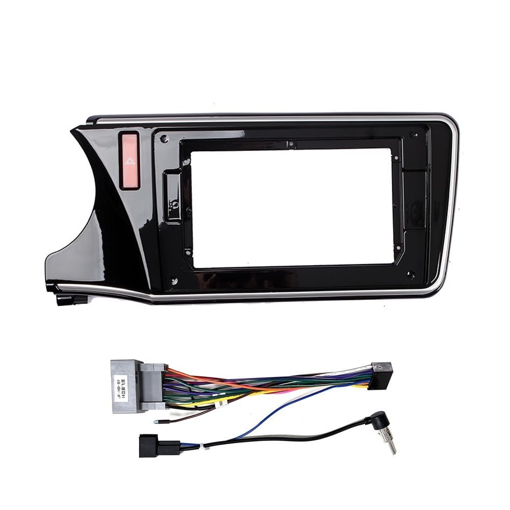 10" Car Radio Frame Bracket Stereo Mounting Frame with Wiring Harness Compatible with Honda City 2014 2015 2016 2017 2018