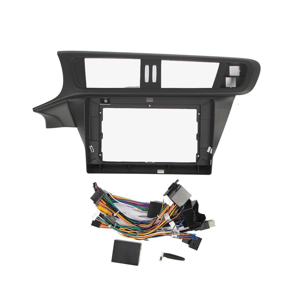 10" Car Radio Frame Bracket Stereo Mounting Frame with Wiring Harness Compatible with Citroen C3-XR 2014 2015 2016 2017 2018