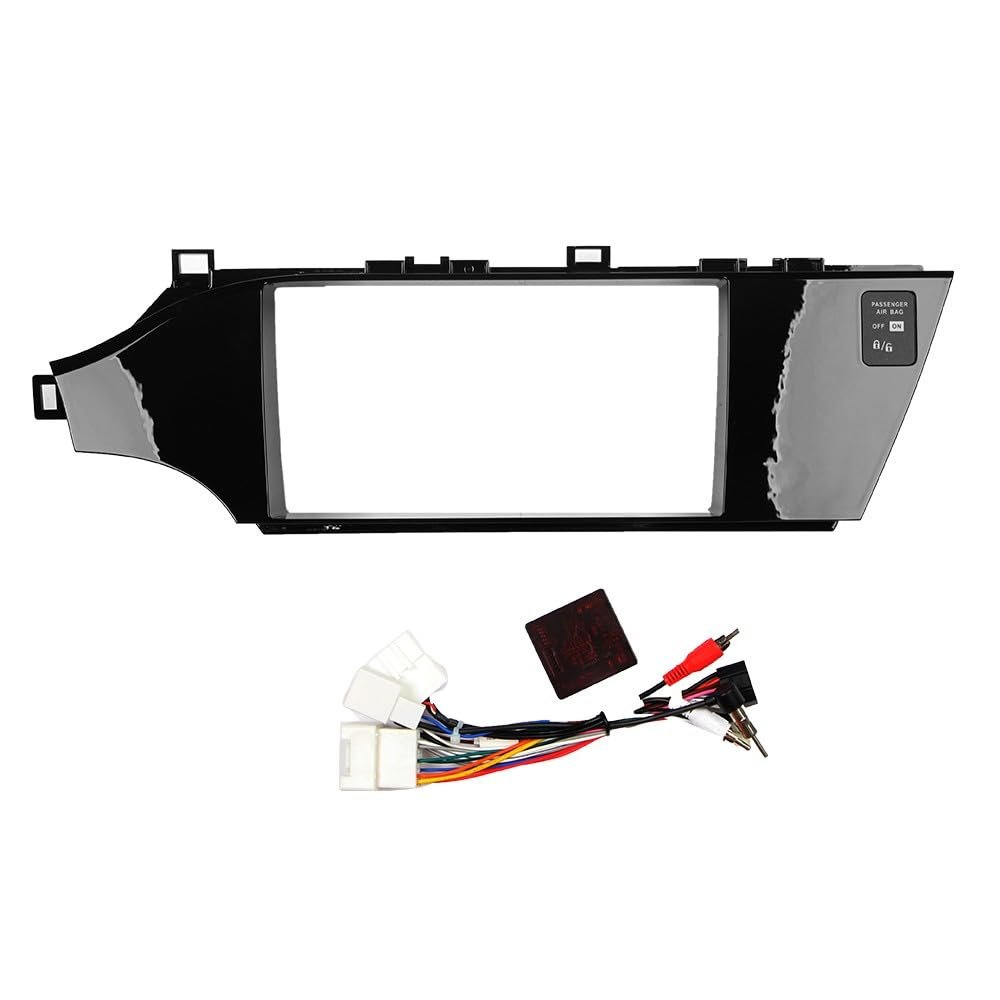 9" Car Radio Frame Bracket Stereo Mounting Frame with Wiring Harness Compatible with Toyota Avalon 2013 2014 2015 2016 2017 2018 2019 2020 2021 UV Black LHD