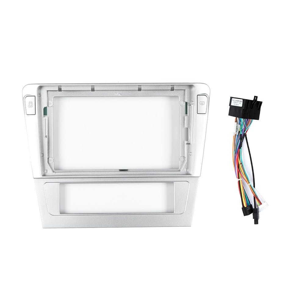 9" Car Radio Frame Bracket Stereo Mounting Frame with Wiring Harness Compatible with VW Passat B7 2004 2005 2006 2007 2008 2009 2010