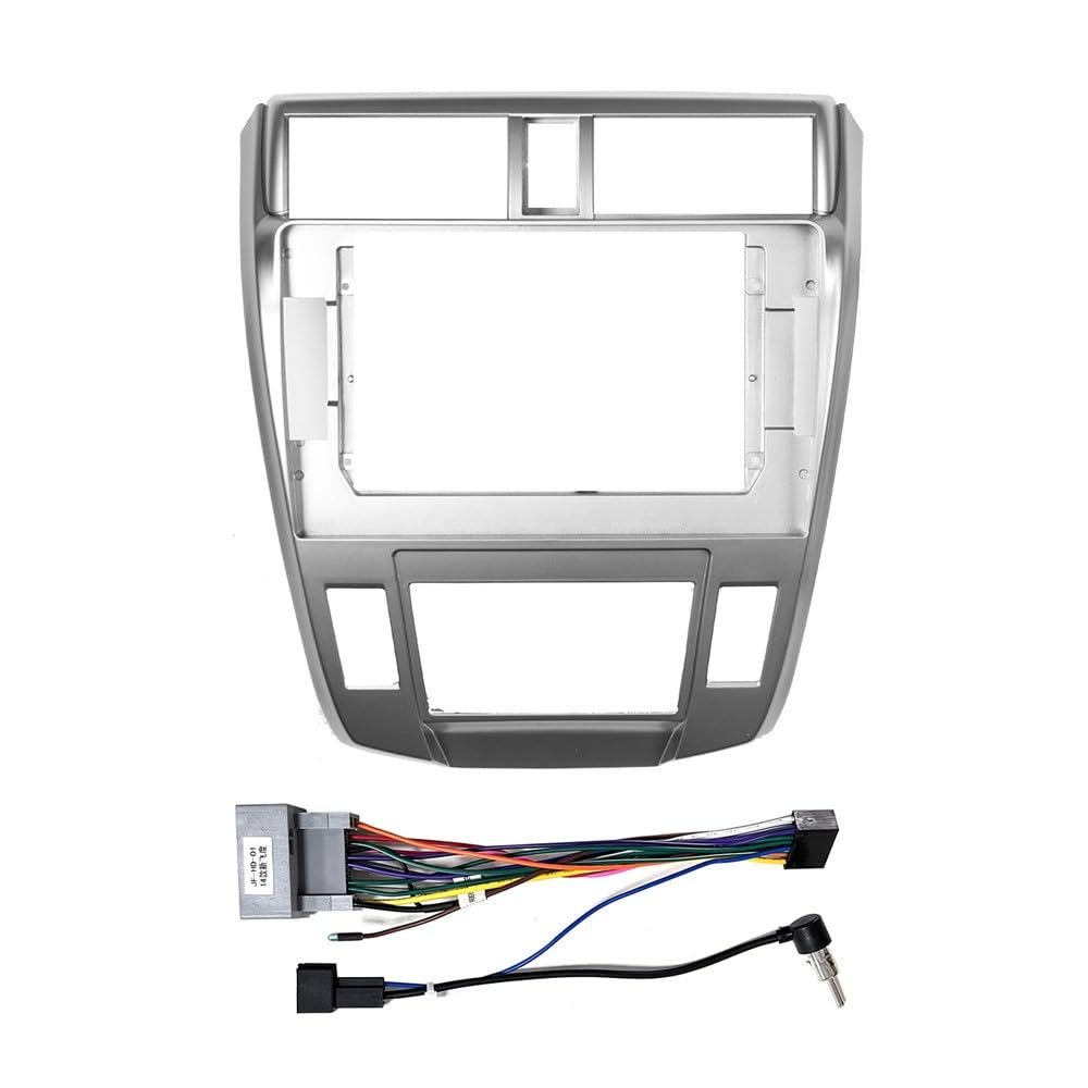 10" Car Radio Frame Bracket Stereo Mounting Frame with Wiring Harness Compatible with Honda City 2006 2007 2008 2009 2010 2011 2012 2013 2014 at