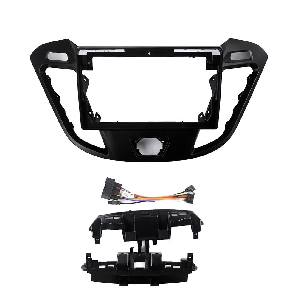 9" Car Radio Frame Bracket Stereo Mounting Frame with Wiring Harness Compatible with Ford Transit Tourneo Custom 2012 2013 2014 2015 2016 2017