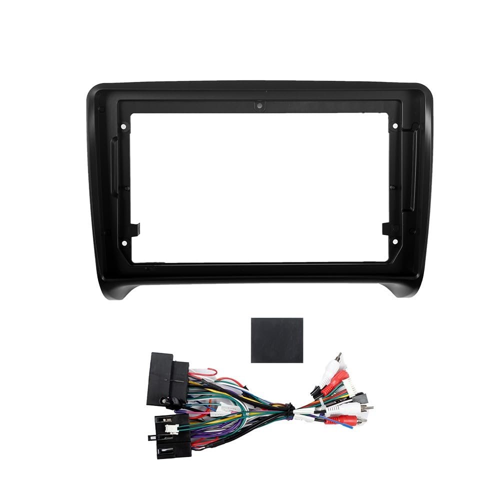 9" Car Radio Frame Bracket Stereo Mounting Frame with Wiring Harness Compatible with Audi TT 2008 2009 2010 2011 2012 2013 2014