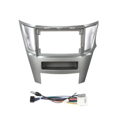 9" Car Radio Frame Bracket Stereo Mounting Frame with Wiring Harness Compatible with Subaru Legacy/Outback 2009 2010 2011 2012 2013 2014 Silver