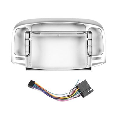 9" Car Radio Frame Bracket Stereo Mounting Frame with Wiring Harness Compatible with Hyundai Accent 2008 2009 2010 2011 Silver