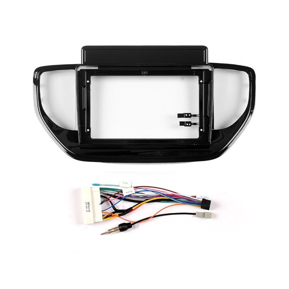 9" Car Radio Frame Bracket Stereo Mounting Frame with Wiring Harness Compatible with Hyundai Verna 2020 2021 RHD