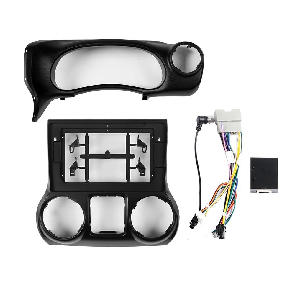 10.1" Car Radio Frame Bracket Stereo Mounting Frame with Wiring Harness Compatible with Jeep Wrangler 2011 2012 2013 2014 RHD