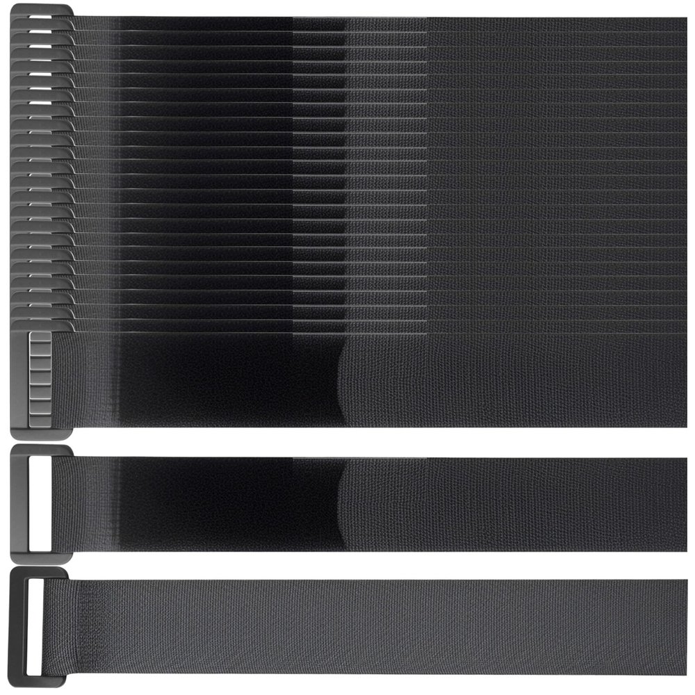 Cable Straps 1 Inch Wide, Reusable Velcro Straps with Buckle, Adjustable Utility Straps for Cords, Wires and Home Organization (24 Pack)