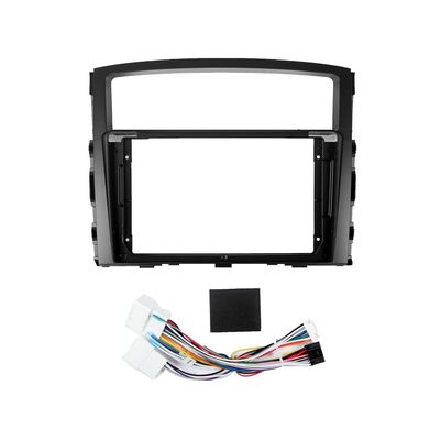 9" Car Radio Frame Bracket Stereo Mounting Frame with Wiring Harness Compatible with Mitsubishi Pajero V97 2006 2007 2008 2009 2010 2011 2012 2013 2014