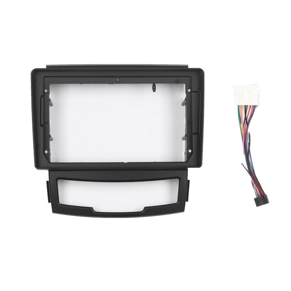 9" Car Radio Frame Bracket Stereo Mounting Frame with Wiring Harness Compatible with SsangYong Korando 2010 2011 2012 2013