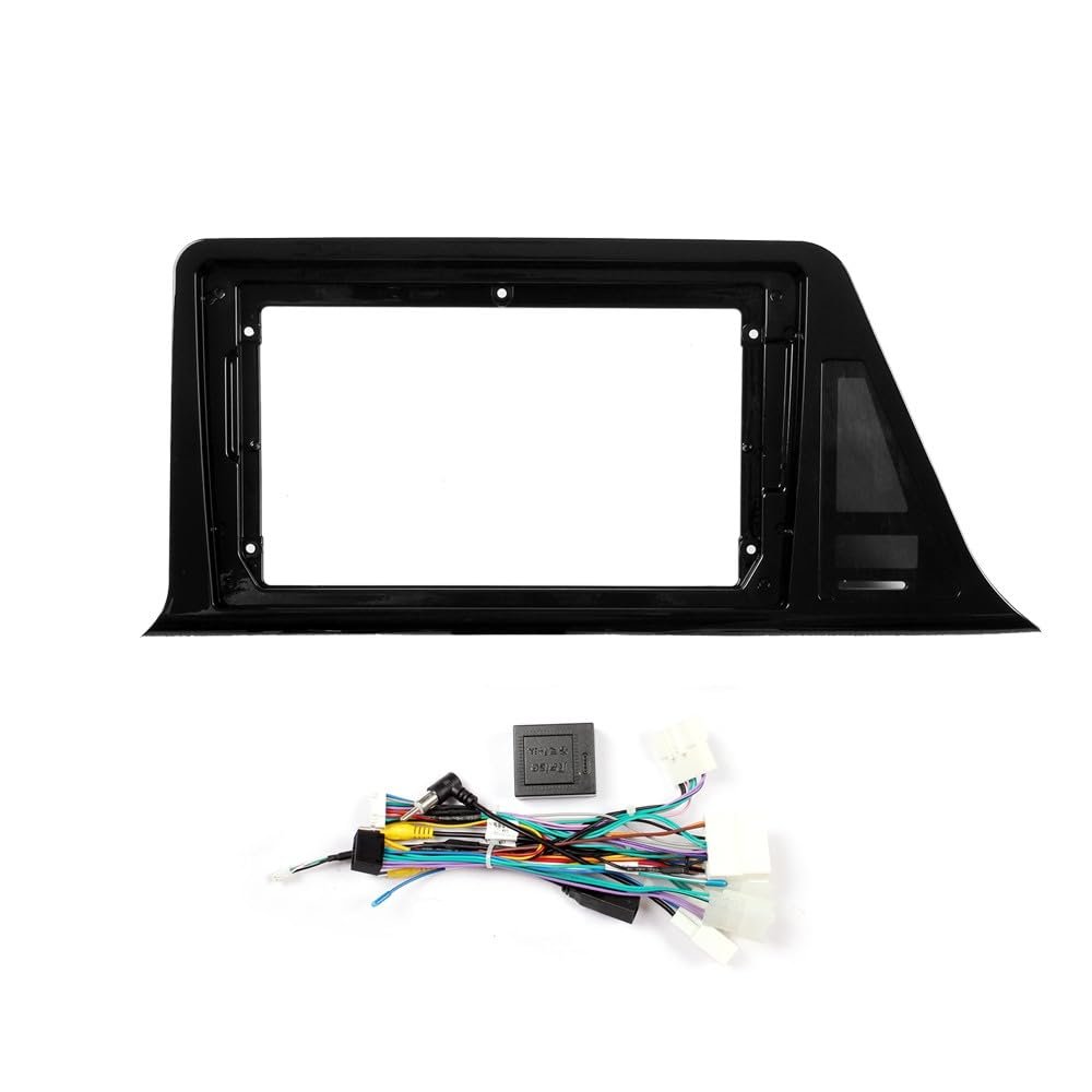 9" Car Radio Frame Bracket Stereo Mounting Frame with Wiring Harness Compatible with Toyota Izoa C-HR 2018 2019 2020 2021 UV Black LHD HIGH-END EU Veriosn