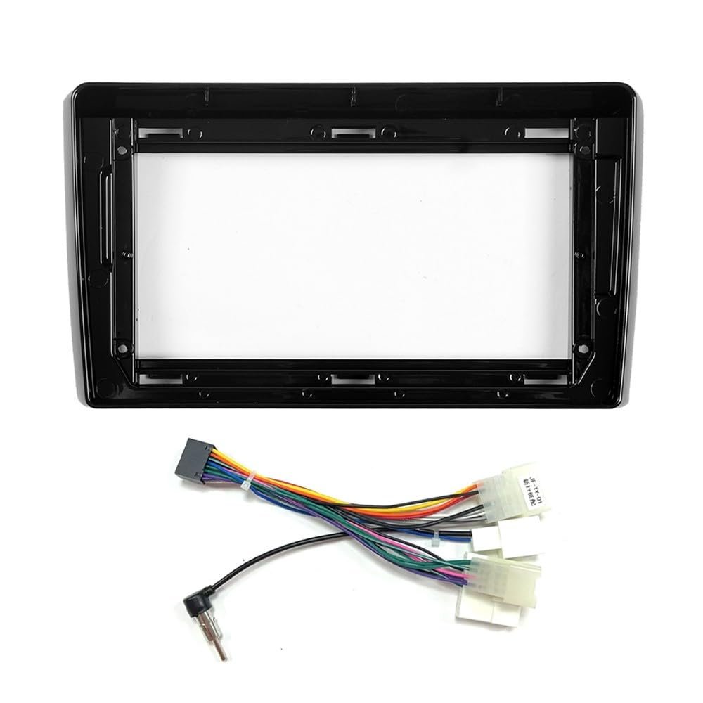 9" Car Radio Frame Bracket Stereo Mounting Frame with Wiring Harness Compatible with Toyota Aqua 2018 2019 2020 2021 UV Black RHD