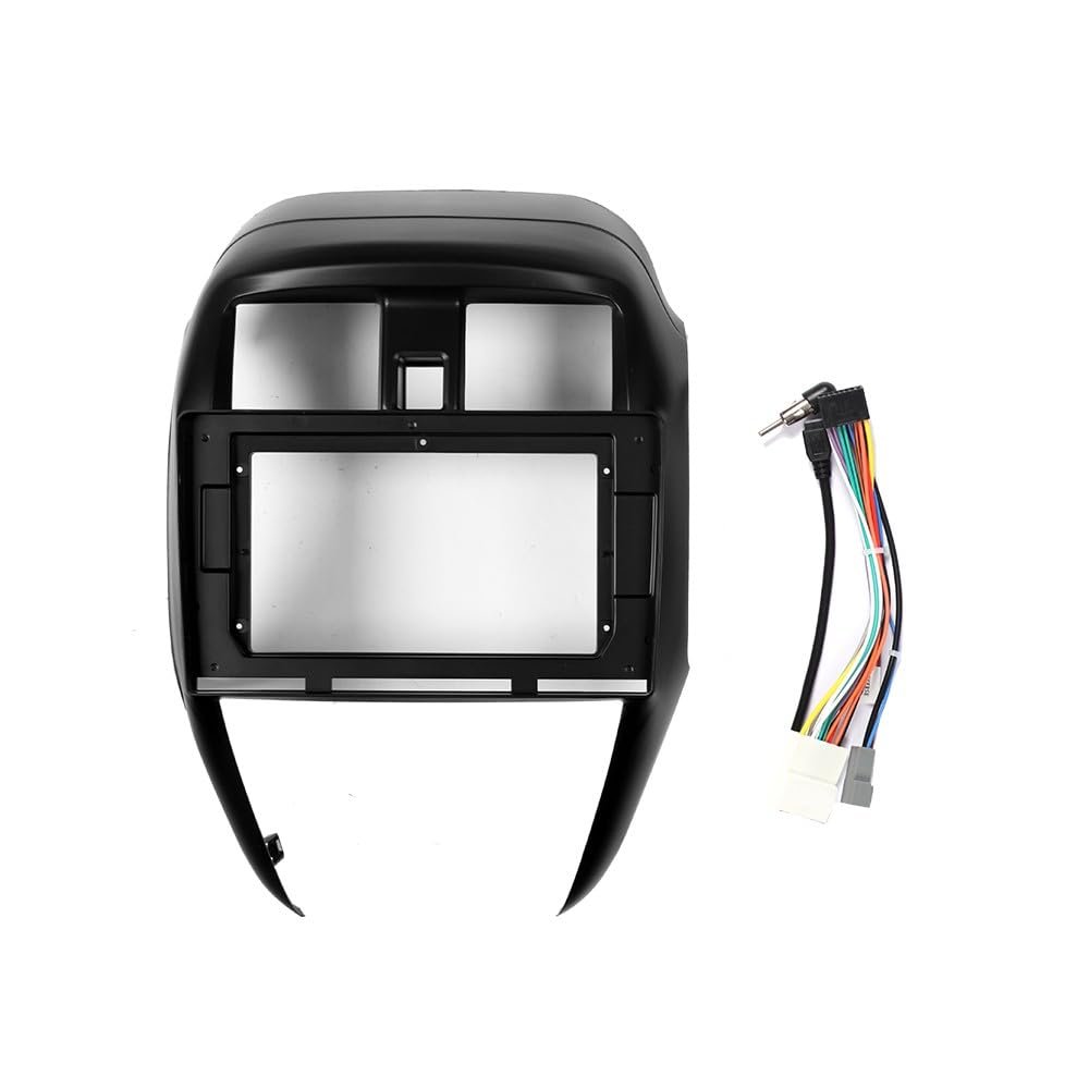 10" Car Radio Frame Bracket Stereo Mounting Frame with Wiring Harness Compatible with Nissan Sunny 2014 2015 2016 2017 2018 2019