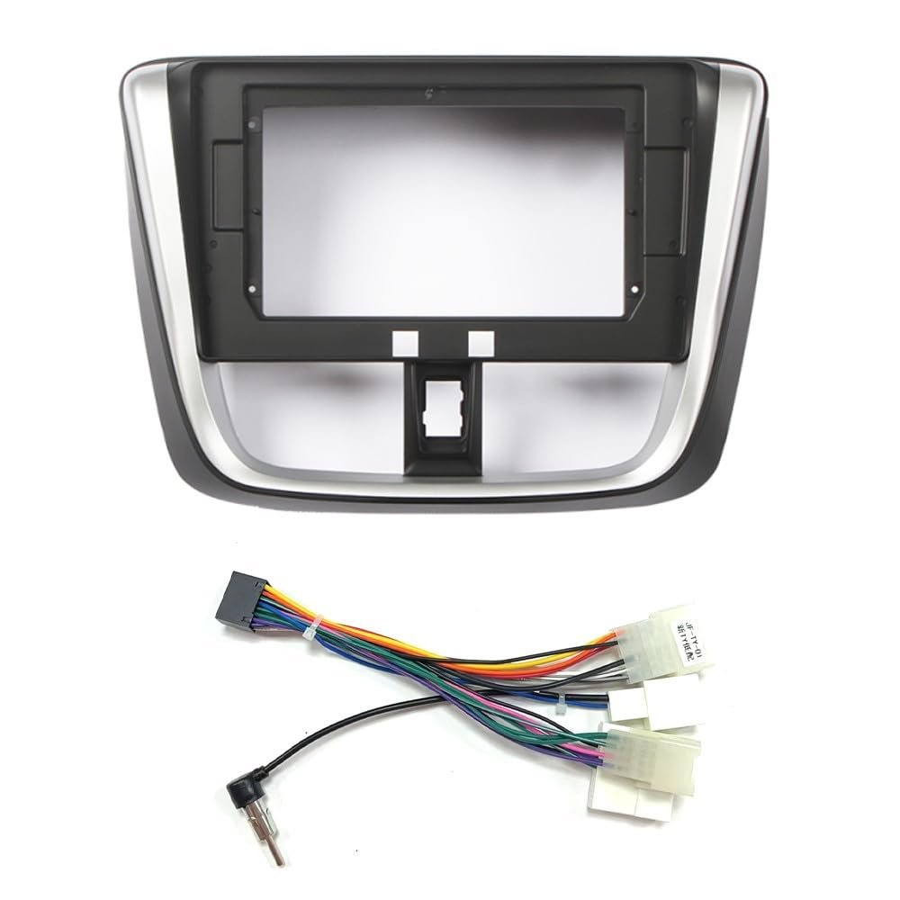 10" Car Radio Frame Bracket Stereo Mounting Frame with Wiring Harness Compatible with Toyota Vios 2017 for Toyota Sedan 2016