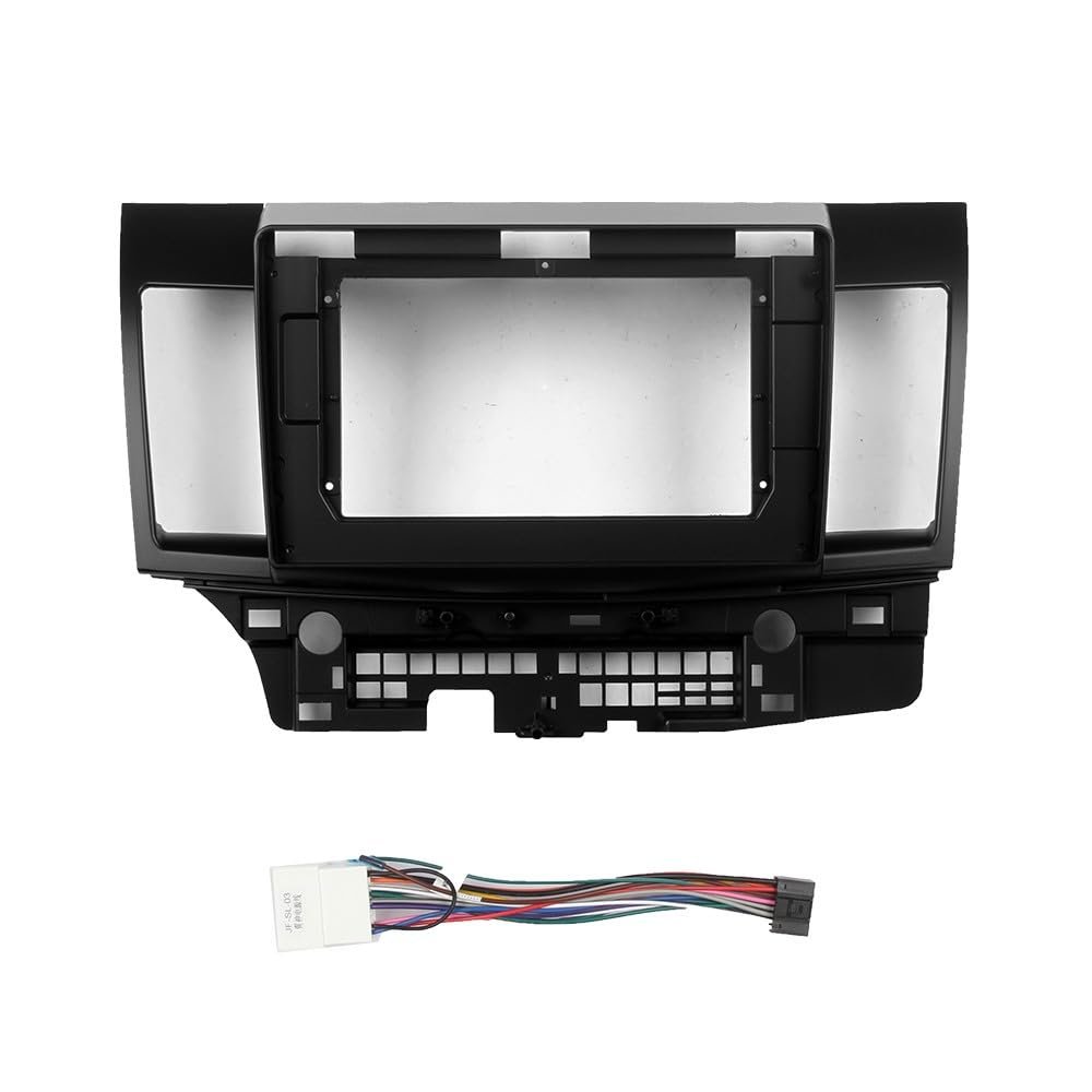 10" Car Radio Frame Bracket Stereo Mounting Frame with Wiring Harness Compatible with Mitsubishi Lancer 2006 2007 2008 2009 2010 2011 2012 2013 2014 2015 2016 2017 2018