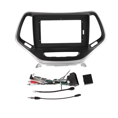 10" Car Radio Frame Bracket Stereo Mounting Frame with Wiring Harness Compatible with Jeep Cherokee 2015 2016 2017 2018 2019