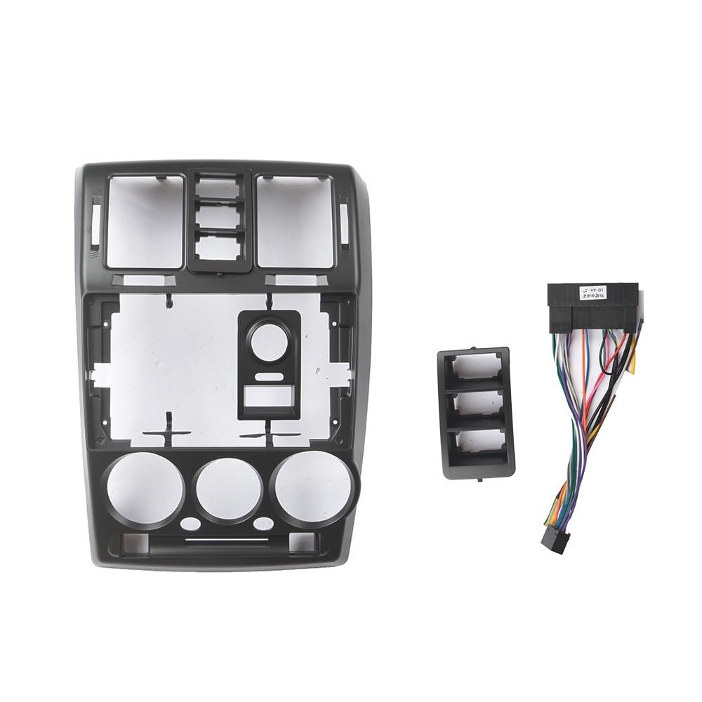 9" Car Radio Frame Bracket Stereo Mounting Frame with Wiring Harness Compatible with Hyundai Getz 2004 2005 2006 LHD