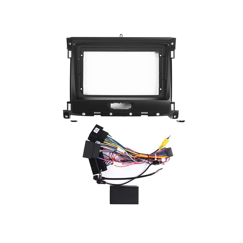 9" Car Radio Frame Bracket Stereo Mounting Frame with Wiring Harness Compatible with Ford Ranger 2016 2017 2018 2019