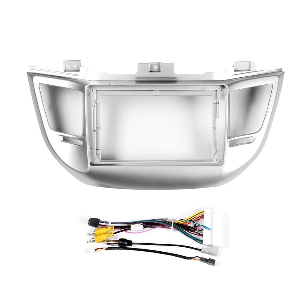 9" Car Radio Frame Bracket Stereo Mounting Frame with Wiring Harness Compatible with Hyundai Tucson 2015 2016 2017 2018 LHD