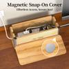 Delamu Wooden Cable Management Box, Retro-Inspired Look Desk Cord Organizer Box for Home Office, Large Cable Organizer Hides Cords and Power Strips, Power Strip Cover, 14.3" x 6.0" x 5.5", White view 4