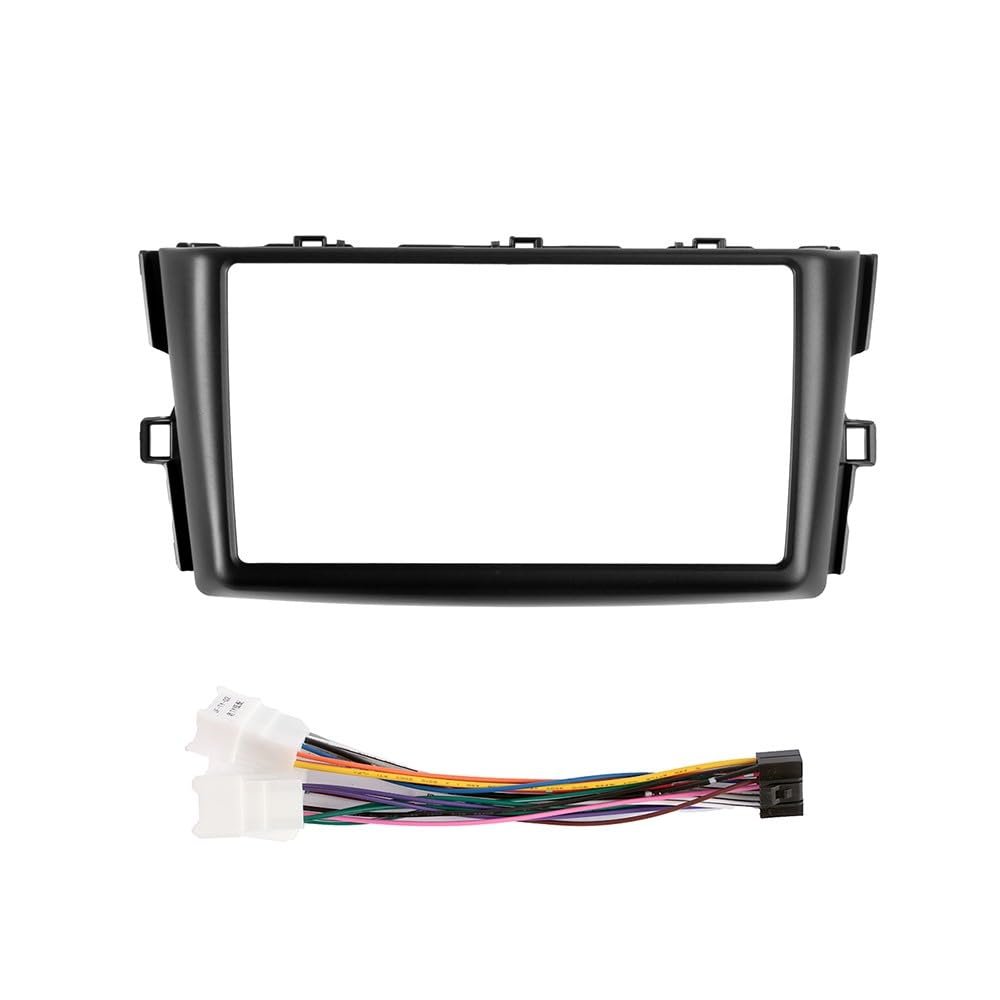 9" Car Radio Frame Bracket Stereo Mounting Frame with Wiring Harness Compatible with Toyota Mark X ZIO 2007 2008 2009 2010 2011 2012 2013