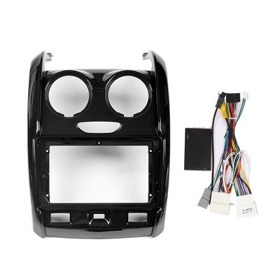 9" Car Radio Frame Bracket Stereo Mounting Frame with Wiring Harness Compatible with Renault Duster 2015 2016 2017 2018 2019 2020 2021 UV Black
