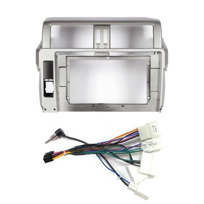 10" Car Radio Frame Bracket Stereo Mounting Frame with Wiring Harness Compatible with Toyota Land Cruiser/Prado 2014 2015 2016 2017