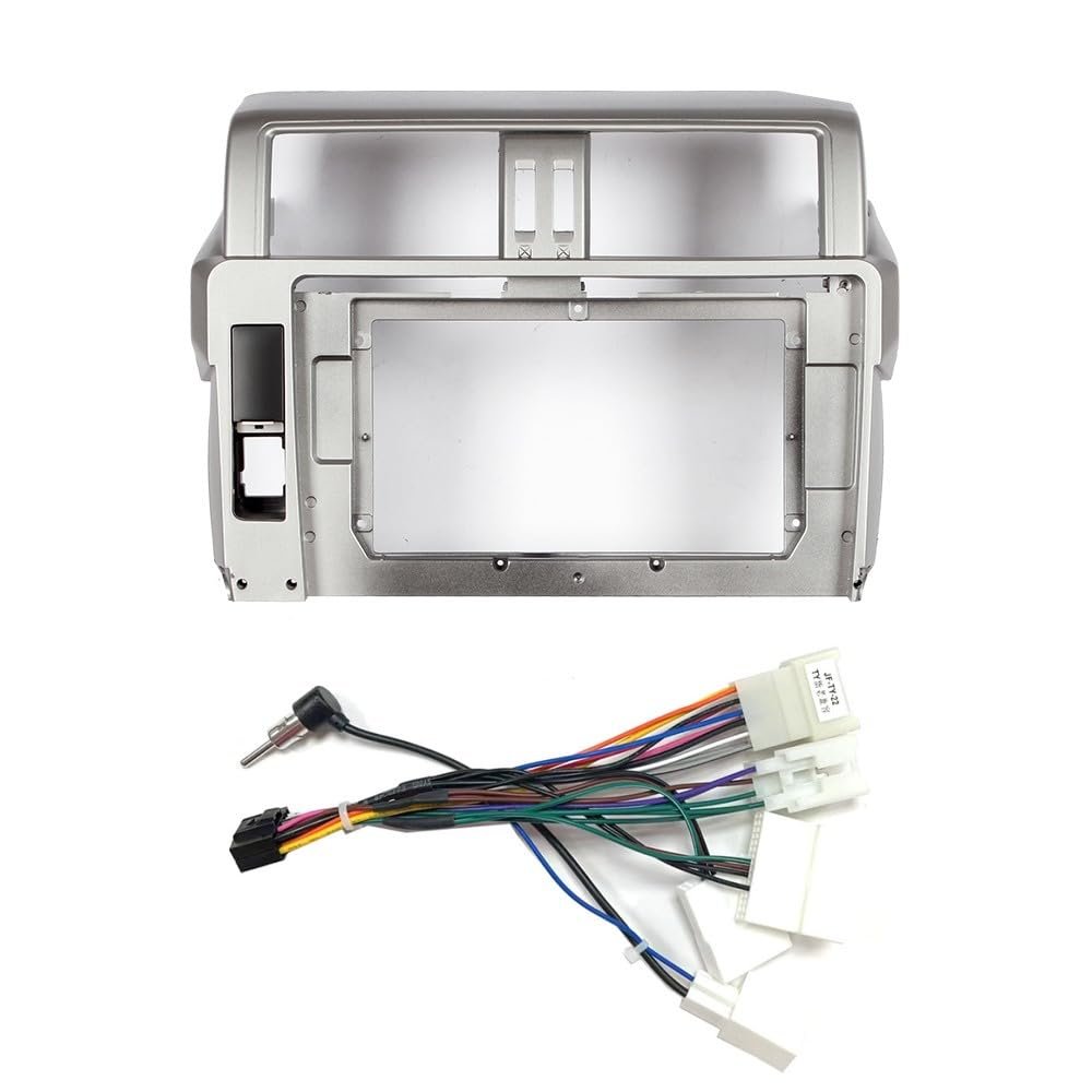 10" Car Radio Frame Bracket Stereo Mounting Frame with Wiring Harness Compatible with Toyota Land Cruiser/Prado 2014 2015 2016 2017