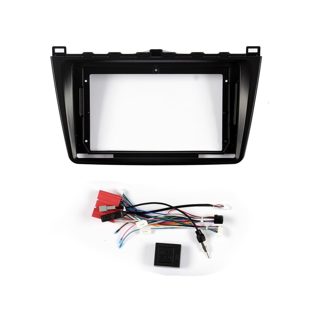 9" Car Radio Frame Bracket Stereo Mounting Frame with Wiring Harness Compatible with Mazda 6 Core-Wing 2008 2009 2010 2011 2012 2013 2014