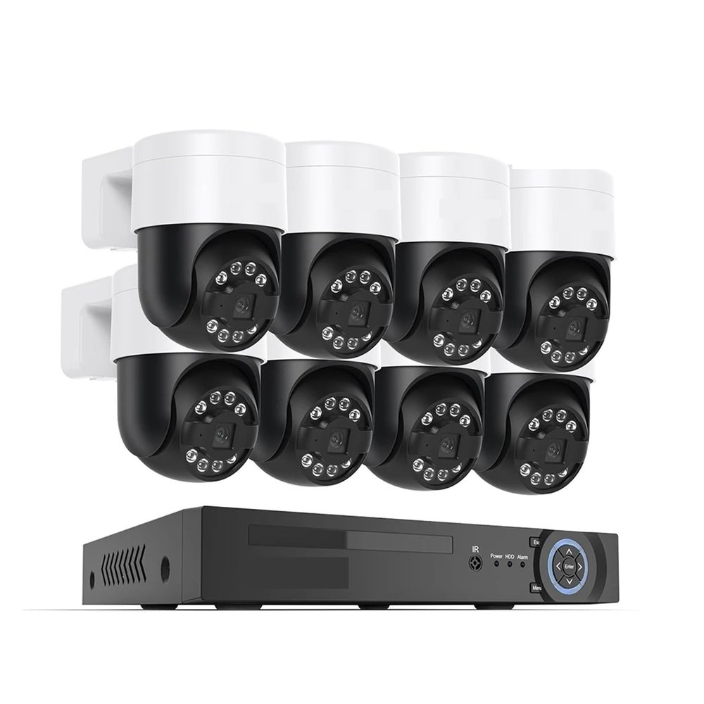 8CH 4K 5MP 8MP CCTV Security Camera System PTZ Home Video Surveillance Kit Outdoor IP Camera Humanoid Detection(4PCS,8pcs 8MP Camera)