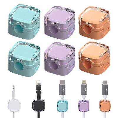 6 Pack Charging Cable Magnetic Cable Organizer Storage Holder, 2026 New Cord Organizer Magnetic Cable Management Clips, Phone USB Charging Cable Storage Holder Strong Adhesive Wire Holder (Colourful)