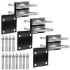 MOOKEERF Antenna Pole Mount Bracket Kits - 3 Set Black-Coated Antenna Pole Mast Mount Bracket with Double U-Bracket Assembly + 4 Screws for Outside Home Antenna Pole Holder view 1