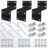MOOKEERF Antenna Pole Mount Bracket Kits - 3 Set Black-Coated Antenna Pole Mast Mount Bracket with Double U-Bracket Assembly + 4 Screws for Outside Home Antenna Pole Holder view 2