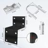 MOOKEERF Antenna Pole Mount Bracket Kits - 3 Set Black-Coated Antenna Pole Mast Mount Bracket with Double U-Bracket Assembly + 4 Screws for Outside Home Antenna Pole Holder view 3