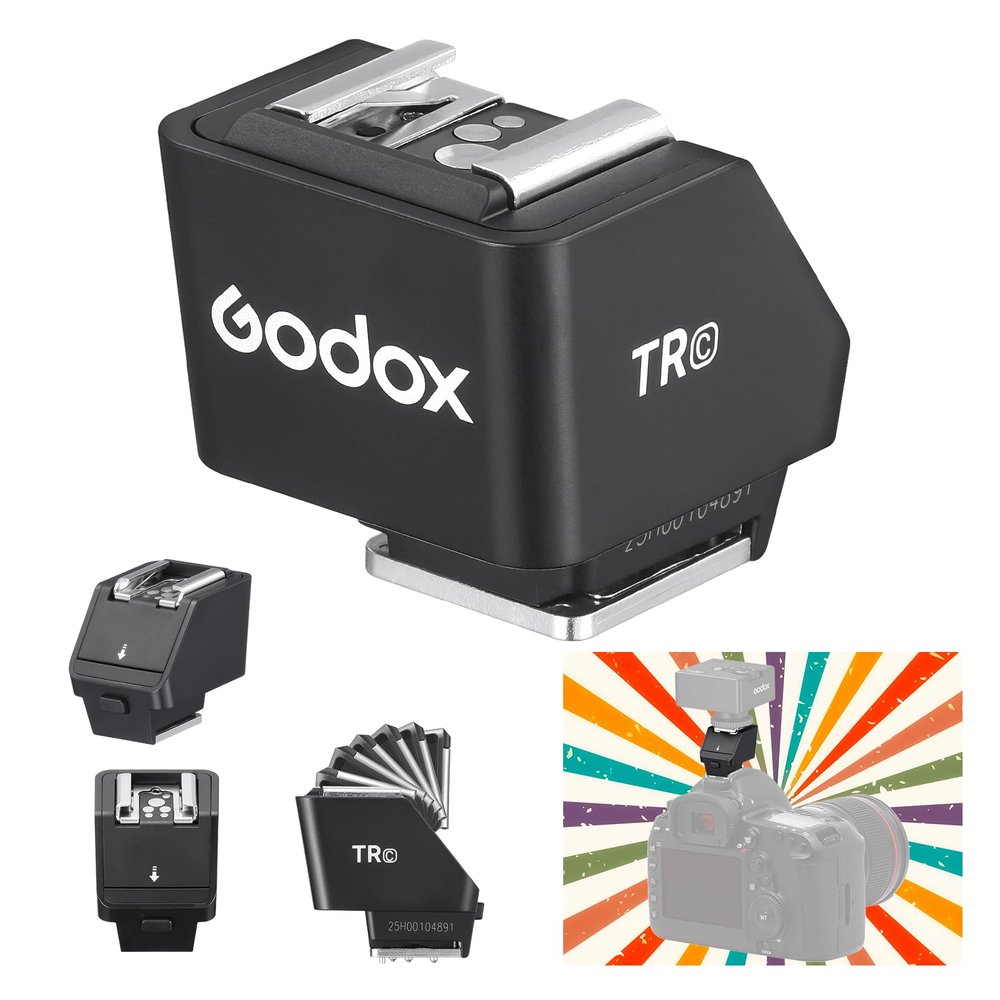 Godox TR-C TTL Hot Shoe Extender Riser for Canon, 0-90 Tilt Bracket Compatible with Godox iT30Pro iT20 iT22 IM20 IM22 IM30, Bounce Flash Adapter for Mini Speedlite Under 300g
