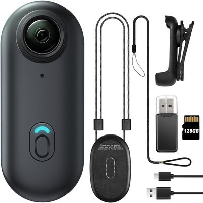 Meoilkolnm 4K 128GB Mini Body Camera, Wearable Action Body Cam, Thumb Size Hands Free Recording Body Worn Camera, Premium Portable Camcorder Mount Anywhere for Pet Walking, Work, Travel (Black)