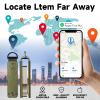Keychain, Works with Apple Find My (iOS Only), Minimalist Metal Compact Key Organizer, Car Key Chains with GPS Tracker, Key Finder, Key Holder for Keychain, Up to 5 Keys, Striped Olive Green view 2