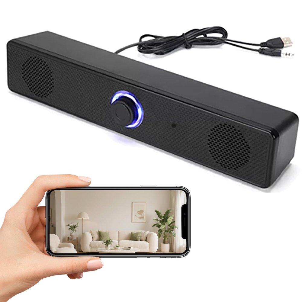 ULar Hidden Camera Wireless Speaker, 4K WiFi Camera with Motion Detection & App Alerts, 100 View, 32GB SD Card Included, Works with 2.4GHz WiFi6 for Home Security, Indoor Monitoring -No Audio