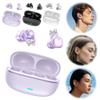 Open-Ear Headphones - Wireless Bluetooth AI Translation Earbuds with Microphone & Rhinestone Earphone Decoration,Secure,Lightweight,Clip-On Fit, Water Resistant,Fast Charging,Noise Cancelling (White) view 2