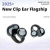 Open-Ear Headphones - Wireless Bluetooth AI Translation Earbuds with Microphone & Rhinestone Earphone Decoration,Secure,Lightweight,Clip-On Fit, Water Resistant,Fast Charging,Noise Cancelling (White) view 3