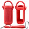 for JBL Grip Portable Waterproof Speaker Silicone Case, Portable Travel Soft Cover with Shoulder Strap and Carabiner, Protective Skin Case (Red) - co2CREA view 1