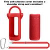 for JBL Grip Portable Waterproof Speaker Silicone Case, Portable Travel Soft Cover with Shoulder Strap and Carabiner, Protective Skin Case (Red) - co2CREA view 2