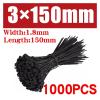 500/1000PCS Plastic Nylon Cable Ties Self-locking Cord Ties Straps Adjustable Cables Fastening Loop Home Office Wire Zip Ties - Easy Installation(1.8x150mm (1000pcs)) view 2