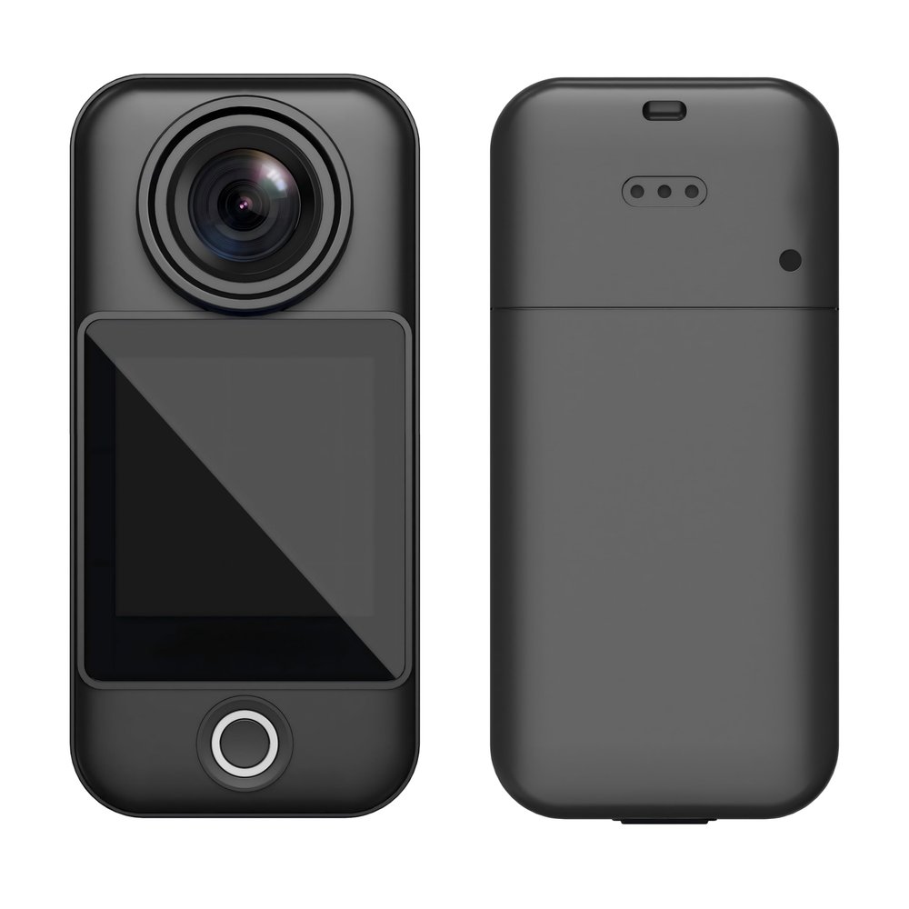 C300 Pocket Action Camera 4K 30FPS Automatic Shut-Off, Stable, Small Wearable, mini POV Camera,Image Stabilization Waterproof for Outdoor Travel Camping Biking (C300 Pocket,with 64GB SD Card)