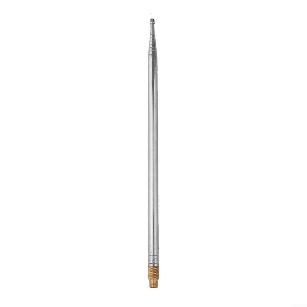 2.5M 304 Stainless Steel Whip Antenna Compatible for PAC12 JPC-7 Shortwave Radio, 10mm Screw Mount, Retractable 33.8cm for HF Bands and Portable Outdoor Communication(1PCS)
