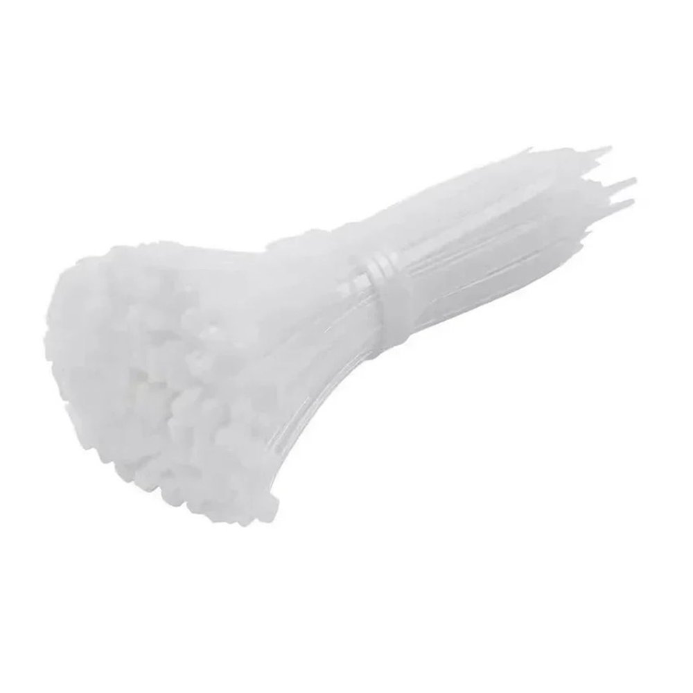 100Pcs Plastic Nylon Cable Ties Self-locking Cord Ties Straps Adjustable Cables Fastening Loop Home Office Wire Zip Ties - Easy Installation(White,3x150mm)